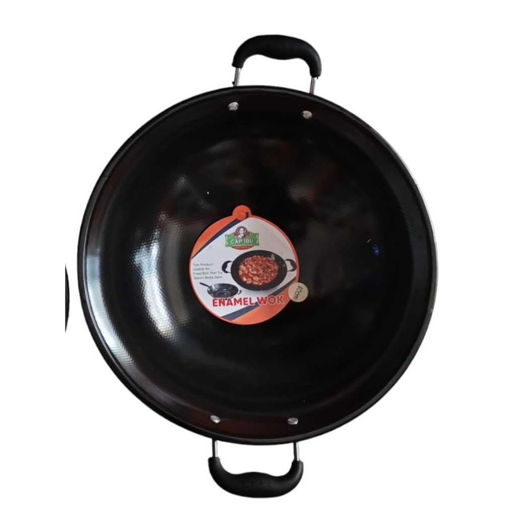 Wajan Kuali Enamel Hitam 30CM PROMO 30 CM ANTI LENGKET