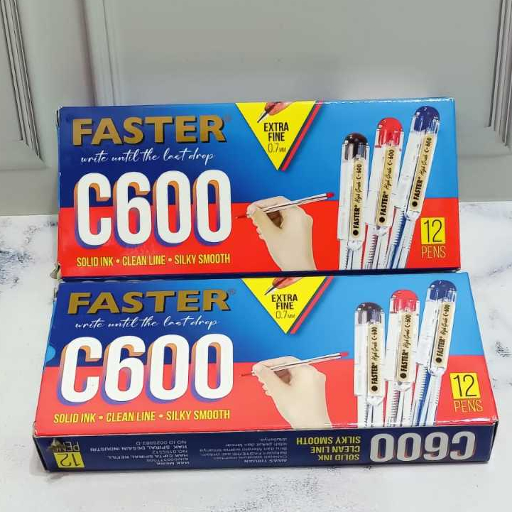 

ISI 12 PCS Pulpen Murah Bulpen Faster C600 0.7mm