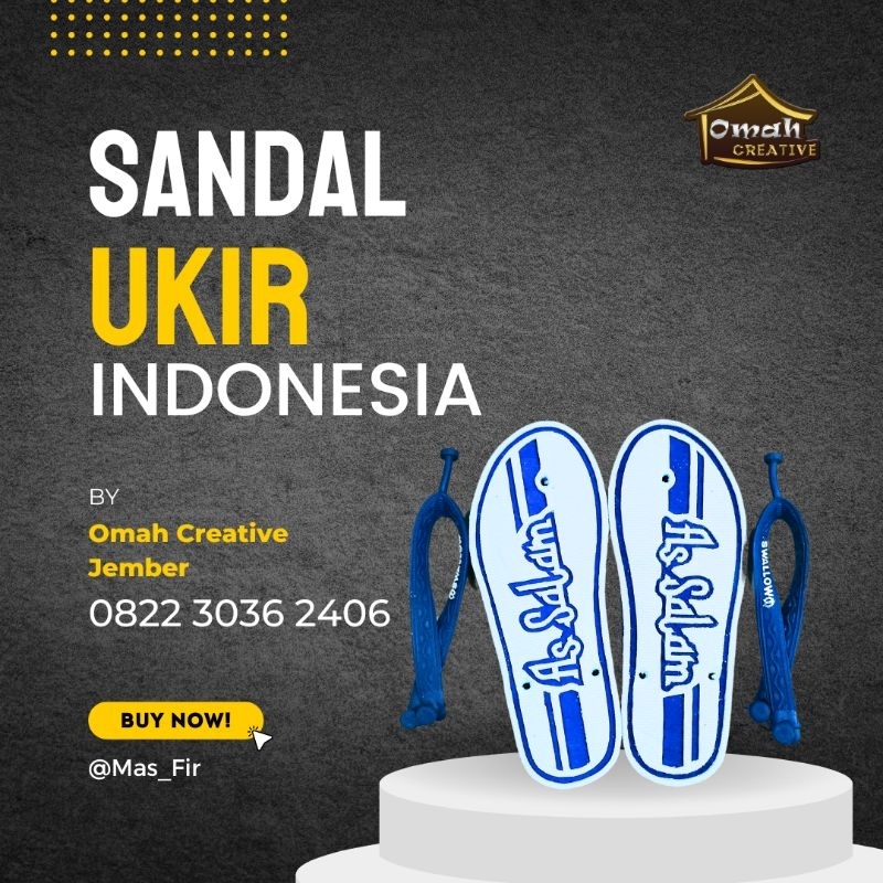 Sandal Ukir Custom/Sandal Unik/Sandal Jepit