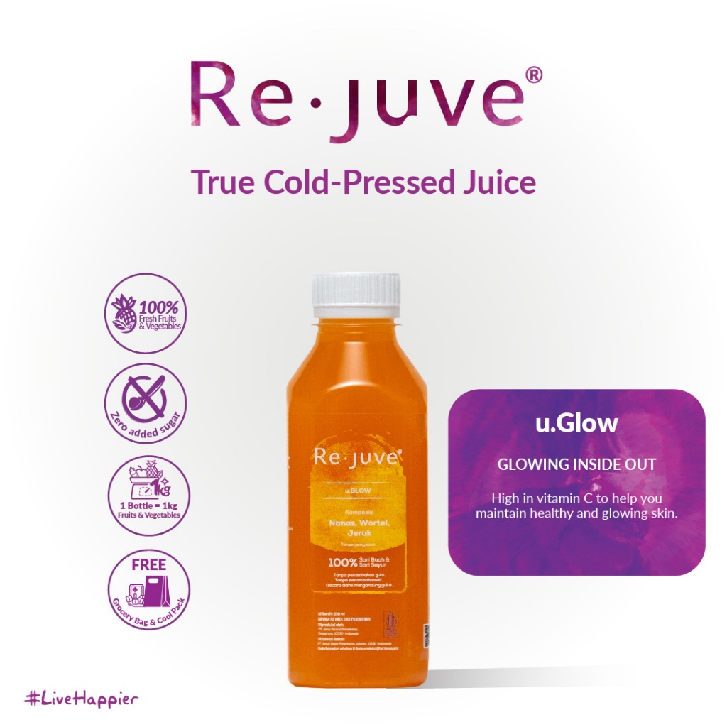 

Re.juve Bali - U.Glow 435 ml (Cold-Pressed juice / jus)