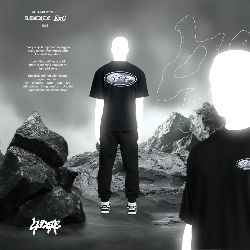 Lucate - ExC T-shirt 20s 200gsm Hitam