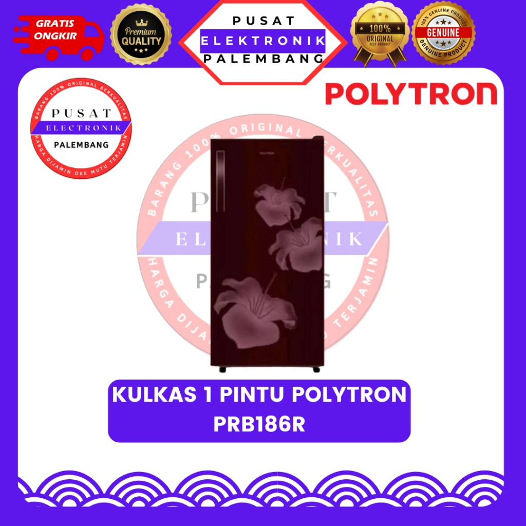 KULKAS 1 PINTU POLYTRON PRB-186R KULKAS 1 PINTU MERAH PALEMBANG
