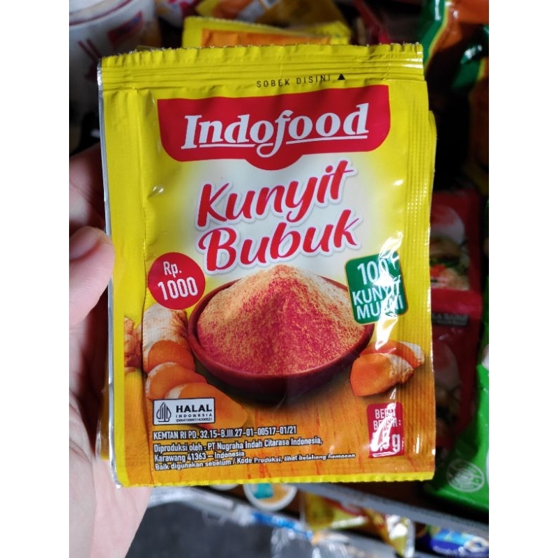 

Kunyit bubuk indofood 7.5gr / bubuk bahan masakan