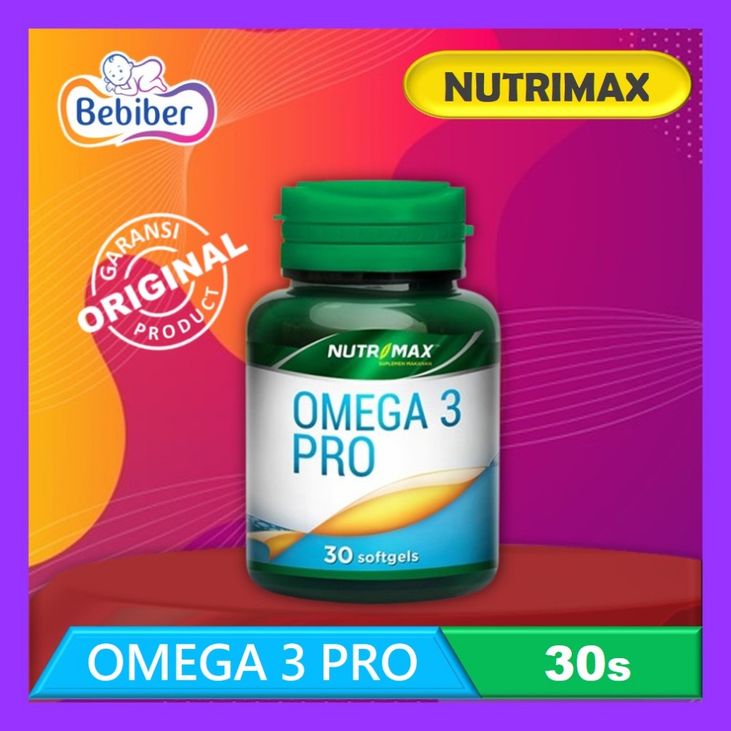 Nutrimax Omega 3 Pro With Vitamin Isi 30 Tablet - Vitamin Omega 3 Fish Oil - Vitamin Otak - Bebiber
