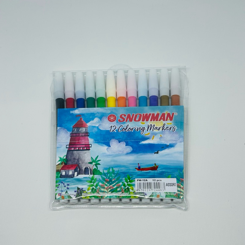 

Spidol Snowman Coloring Markers PW-12A Isi 12 Warna