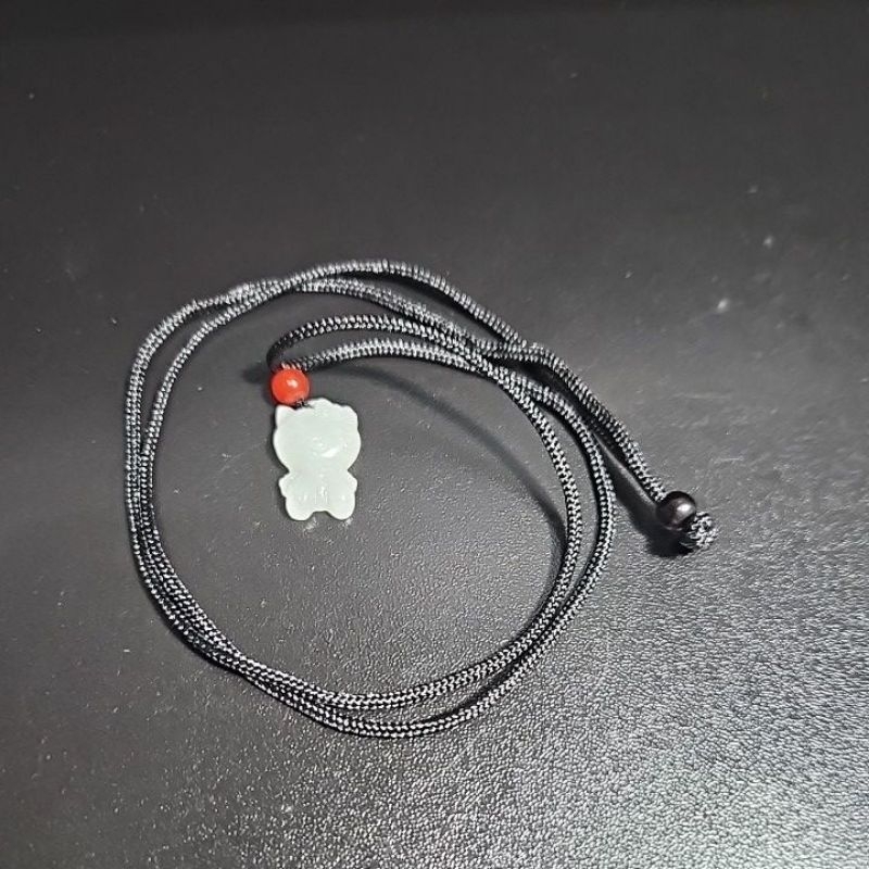 Giok Green HeTian JadeBatu asli Kalung Tali adjustable