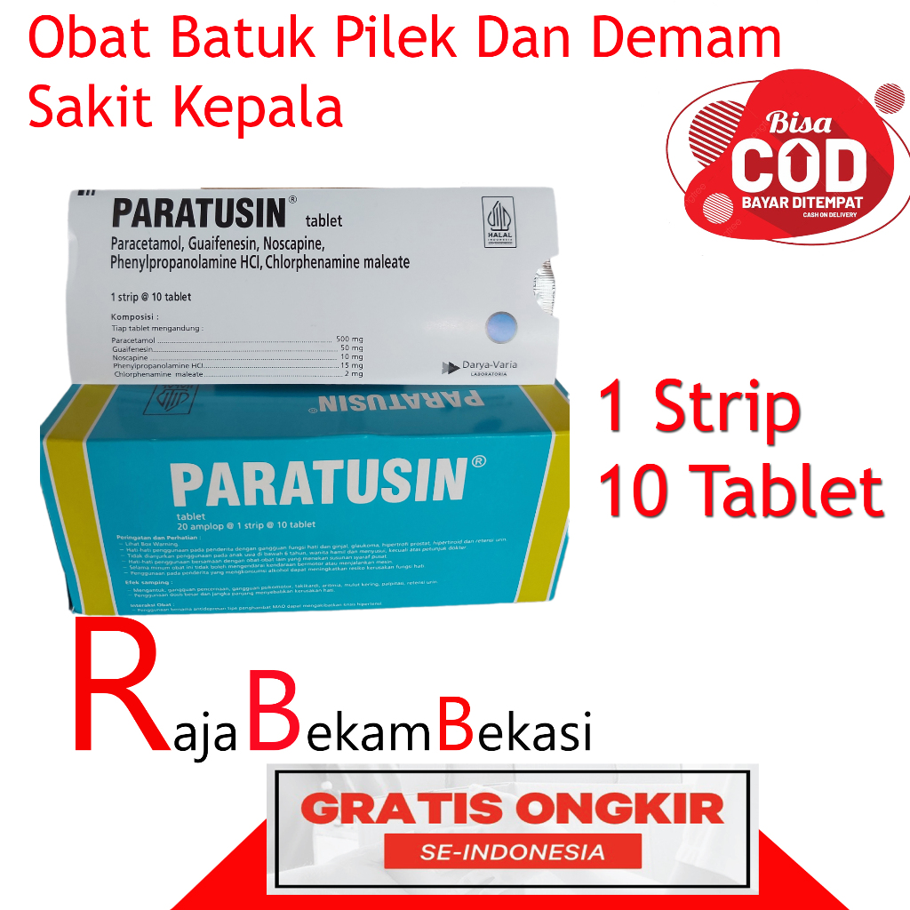 Paratusin Obat Batuk Pilek Dan Demam Sakit Kepala isi 10 Tablet
