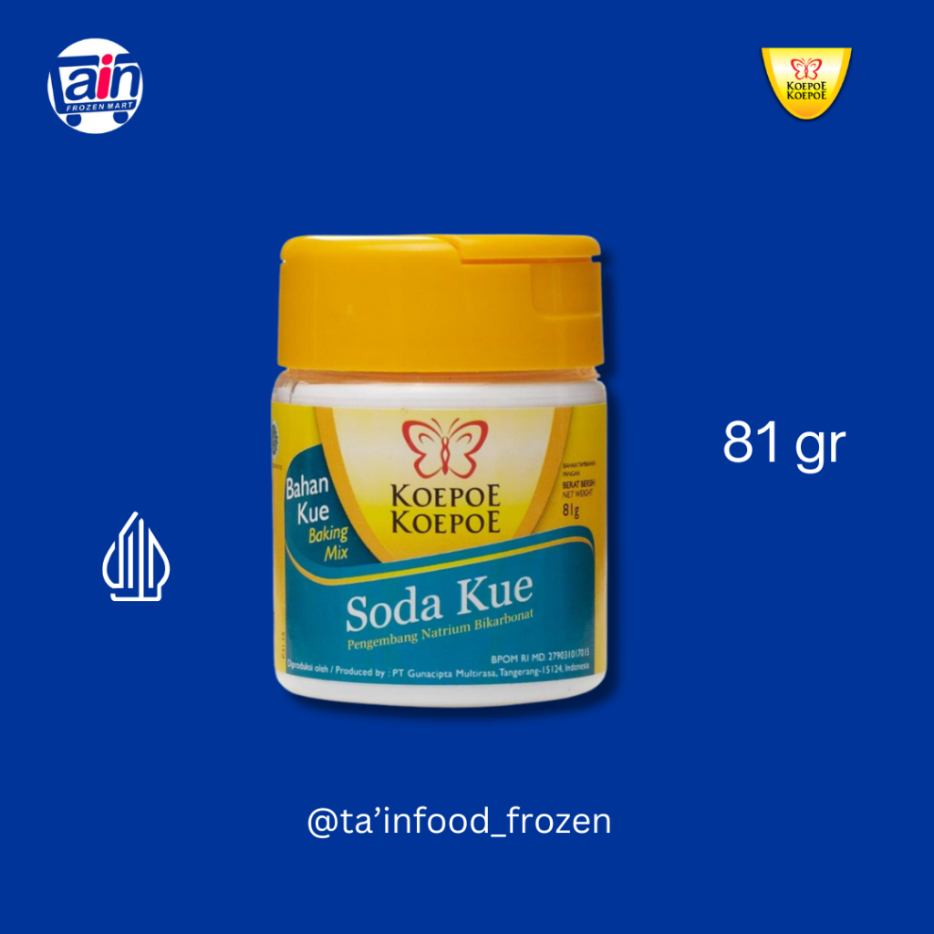 

Baking Soda Koepoe Koepoe 81gr / Sodium Bicarbonat / Soda Kue Kupu Kupu