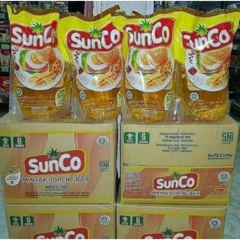 

Minyak Sunco 2 Liter 1 karton Isi 6 Bungkus