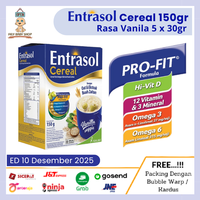 

Entrasol Cereal Rasa Vanila Veggie 1 Box Isi 5 Sachet 30gr
