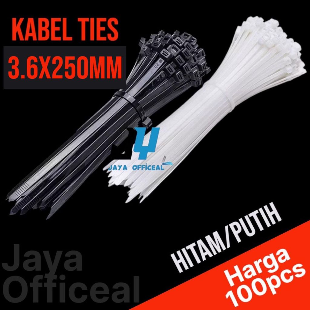 

kabel ties ukuran 3.6x250mm(25cm) cable tie 1 pack isi 100pcs