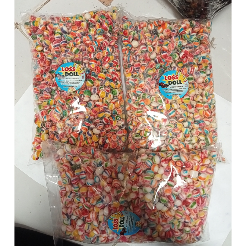 

permen motif marbel rainbow kecil los 1 kg - marbels candi kecil 1 kg