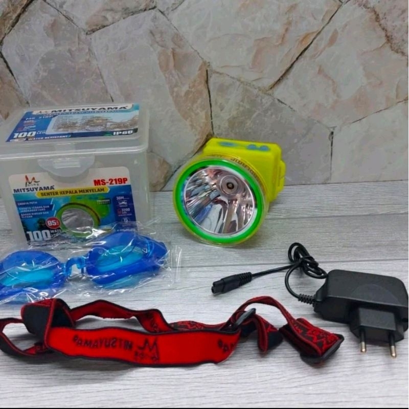 MS-219P SENTER KEPALA SELAM 100 WATT / SENTER DAIVING MITSUYAMA MS-219P + KACAMATA SELAM