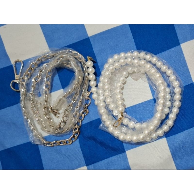 TALI TAS MUTIARA & RANTAI SILVER