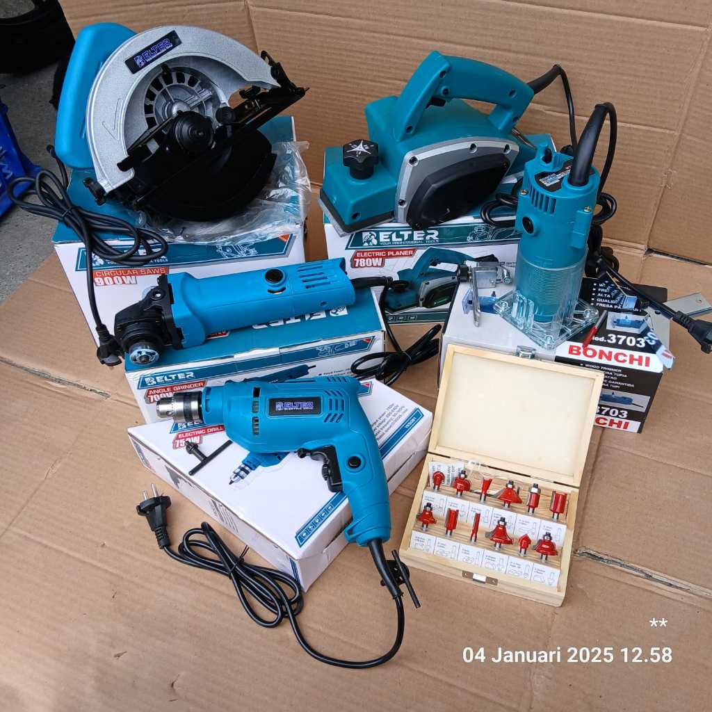 PAKET TUKANG KAYU PROMO PAKET TUKANG KAYU Mesin Serut KAIROS +Gerinda 4 inch KAIROS + Mesin Bor 10mm