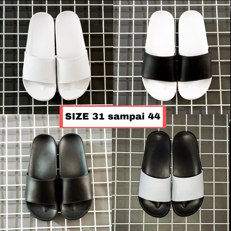 Sandal Slop Polos Upper Lock Sendal Slip On Anti Slip Sandal Polos Pria Wanita