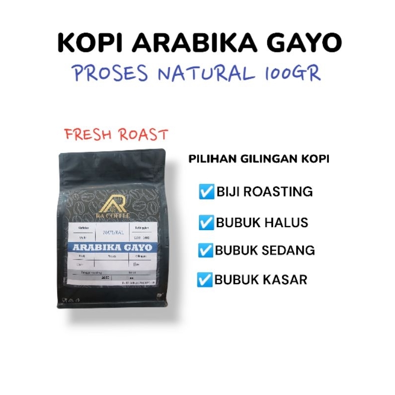 

KOPI ARABIKA GAYO PREMIUM PROSES NATURAL/100GR