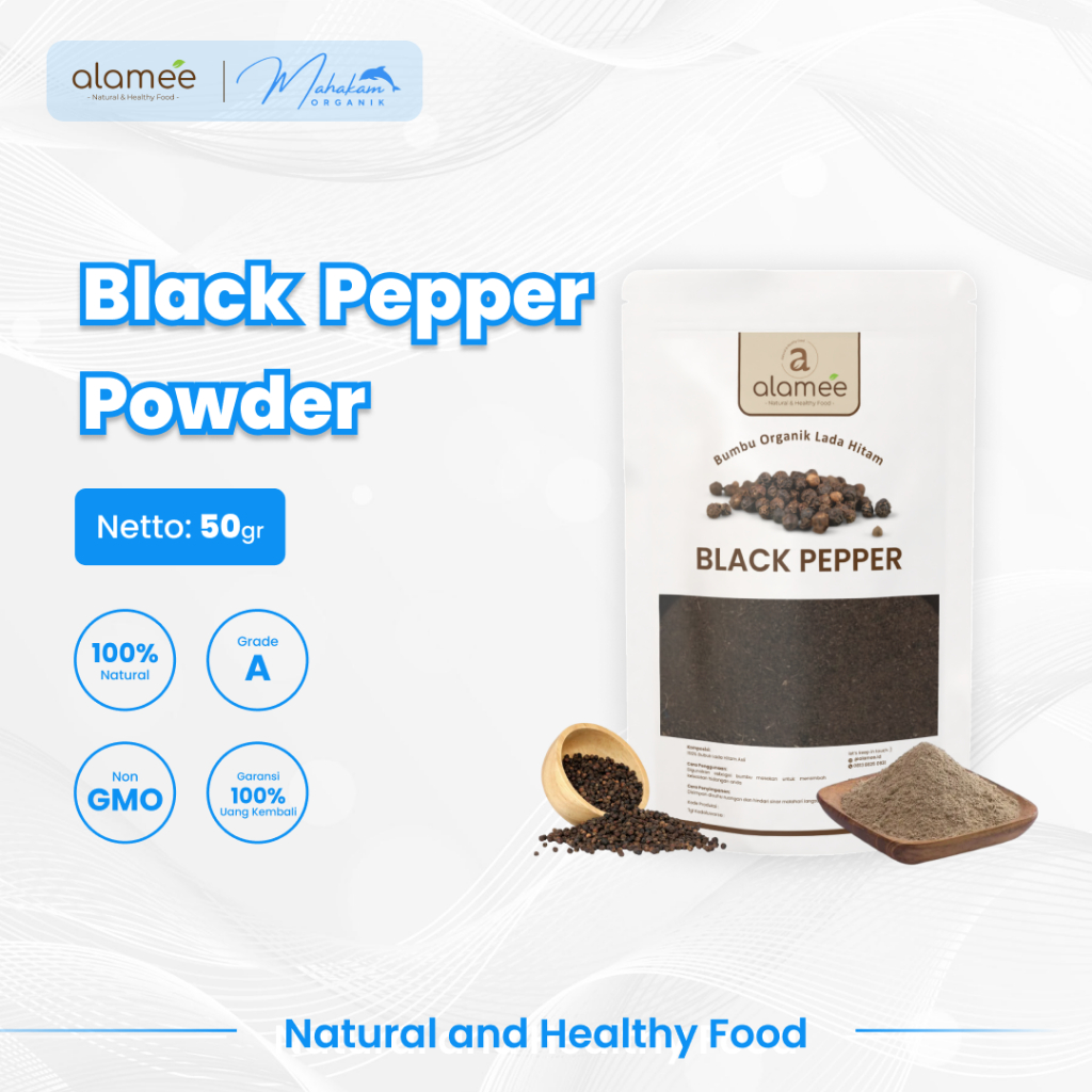 

ALAMEE Lada Hitam Bubuk Black Pepper Powder Bumbu Dapur Instan Blackpepper 50 gr