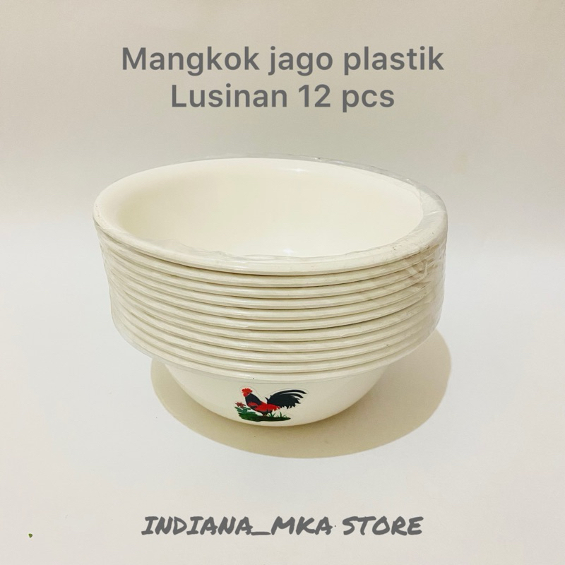 (12 pcs) MANGKOK JAGO PLASTIK / MANGKOK JAGO / MANGKOK PLASTIK