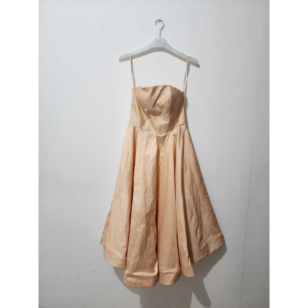 Preloved Evening Gown / Party Dress Ex Bridal Satin Peach