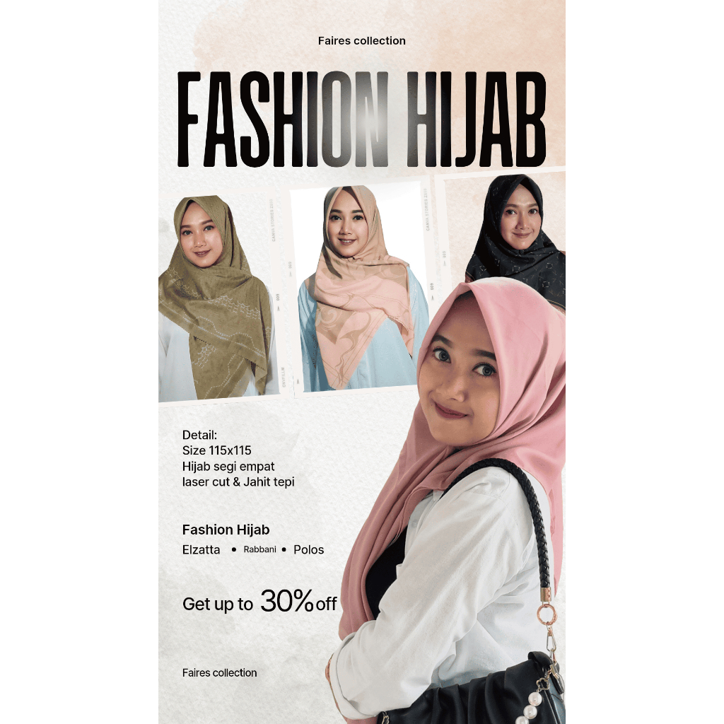 Paket hemat Hijab segi empat Elzatta,Rabbani,Azara,Paris ,Annsania,Annisa & ZM