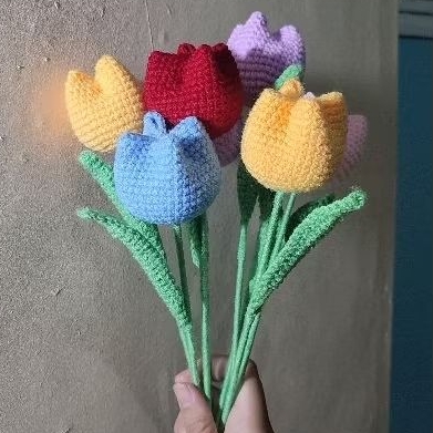 bunga tulip rajut | tulip crochet | bunga rajut | bunga | bunga tulip |