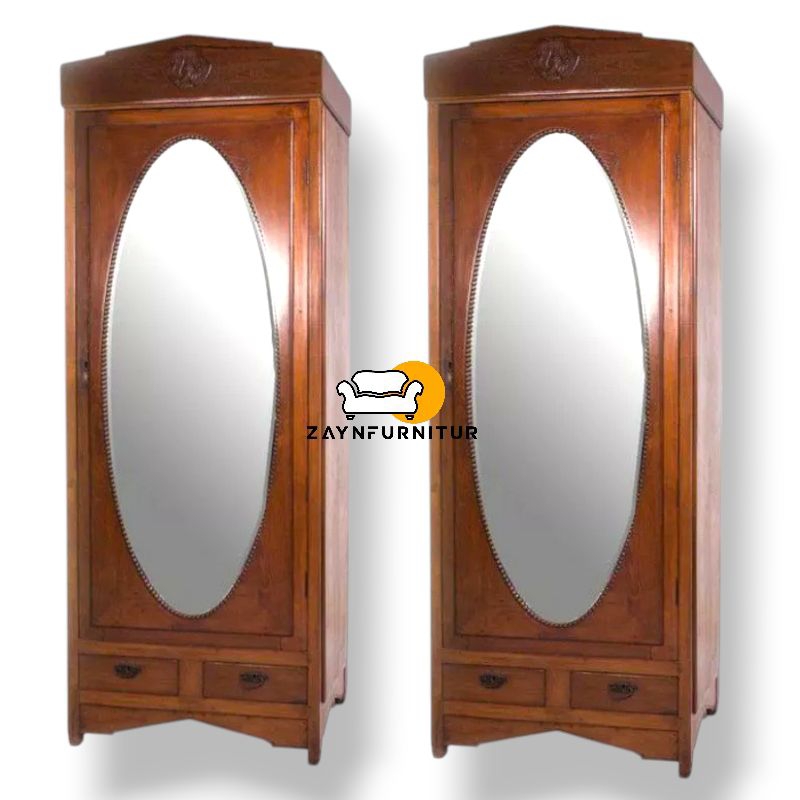 Lemari Pakaian Model Klasik Kayu Jati Pintu 1 Jepara