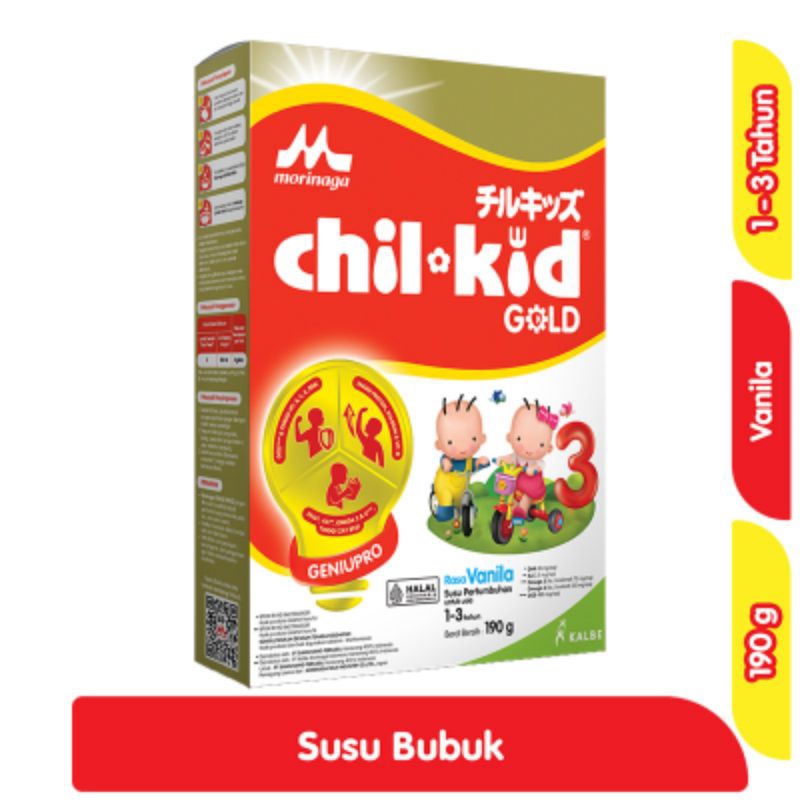 

Morinaga chil-kid 3 Gold Susu Bubuk Pertumbuhan Anak 1-3 Tahun Vanila 190 g