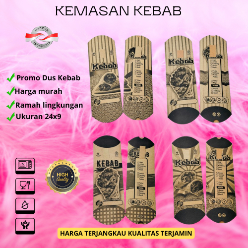 

PROMO Kemasan Kebab , Dus Kebab , Kertas Kebab , Bungkus Kebab kraft coklat isi 50 pcs