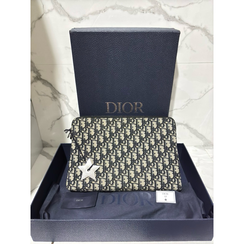 CLUTCH DIOR OBLIQUE JACQUARD 100%ORIGINAL LIKENEW FULLSET