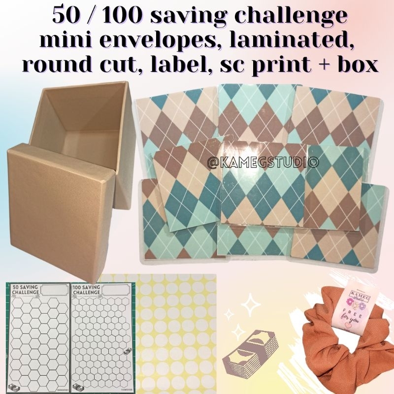 50 - 100 Mini Amplop Tantangan Menabung | Laminating Envelopes Saving Challenge | kamegstudio