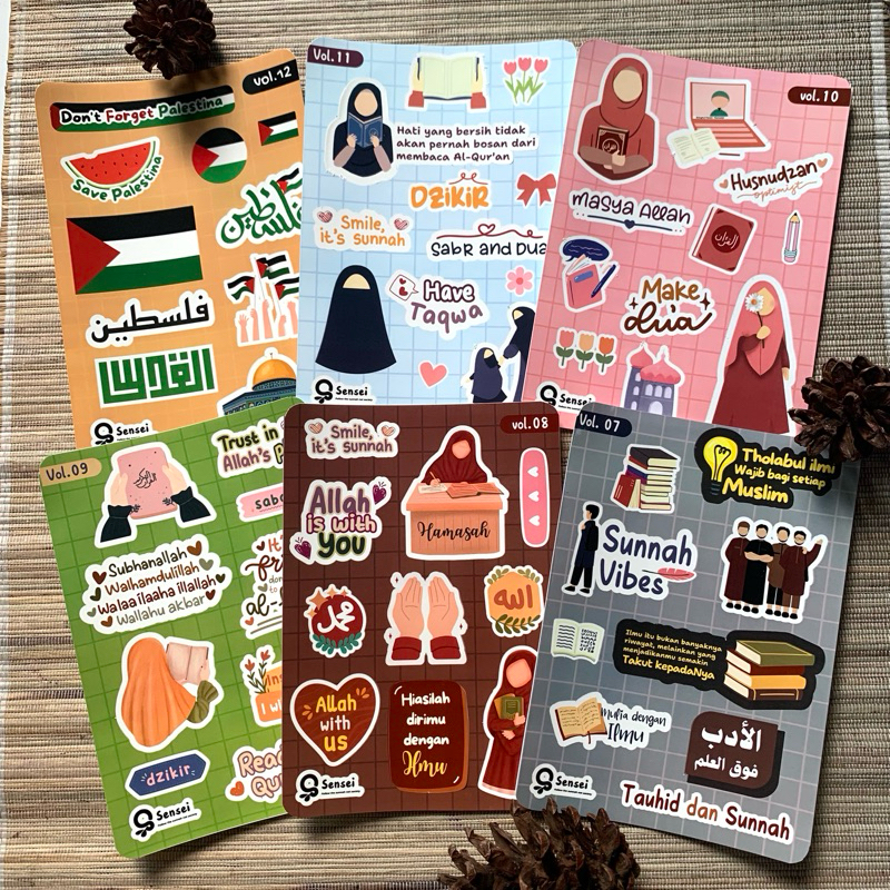 

SERI 2 Stiker Sheet Jurnal ScarpBook Tumbler Hp Aesthetic Faceless Muslimah Sunnah Quotes Muslim Hadits Ayat Al Quran