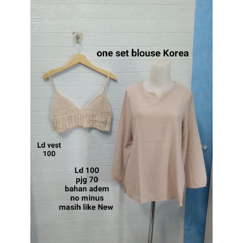 blouse set / set vest rajut/ blouse vest rajut / blouse korea