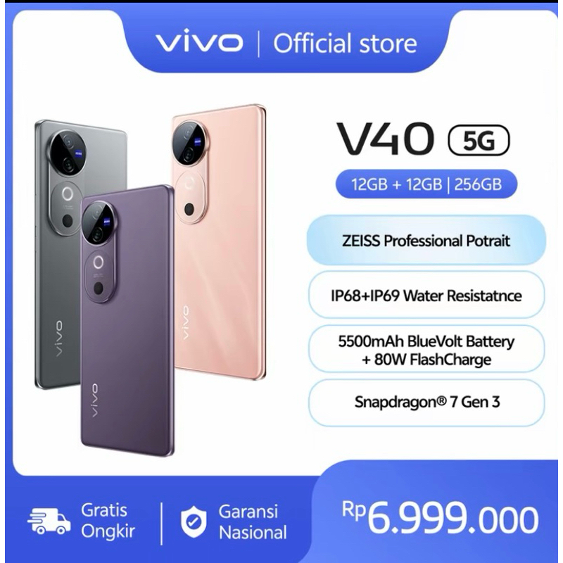 Vivo V40 Jaringan 5G 12/256