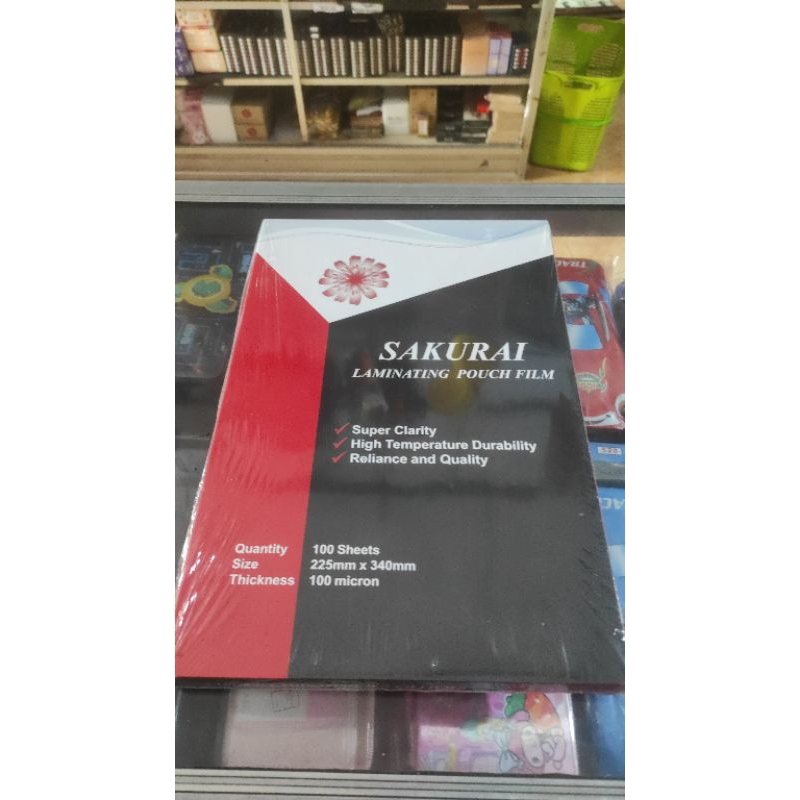 

Laminating Sakurai F4 100 Lembar 225mm x 340mm