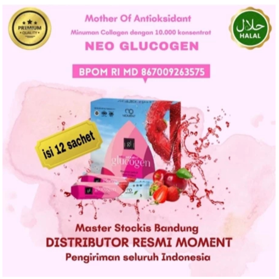Moment Neo Glucogen Minuman Serbuk Collagen Glutathione Original