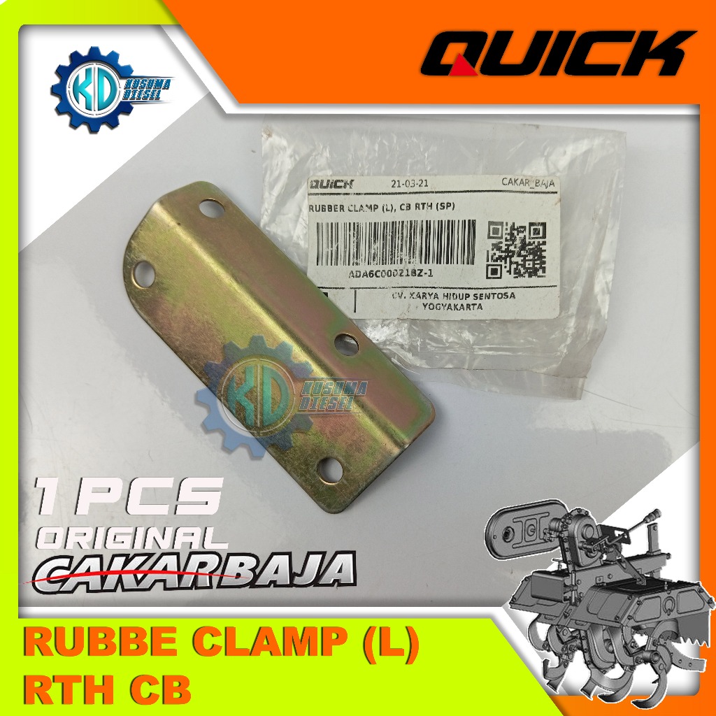RUBBER CLAMP L RTH CB - PENJEPIT KARET KIRI SAYAP RTH - CULTIVATOR - ROTARY - ORIGINAL - QUICK - SPA