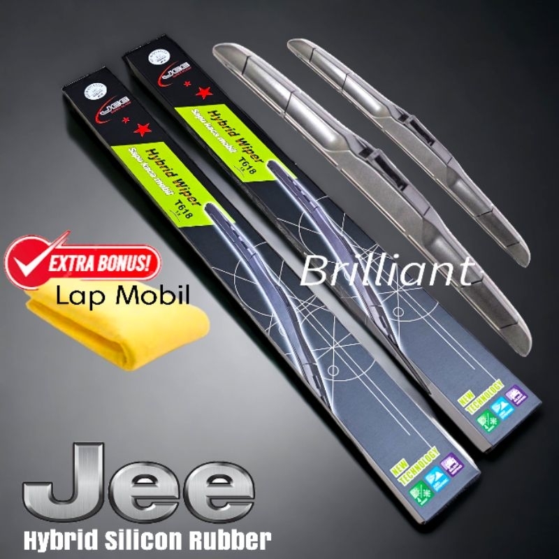 JEE - Wiper Kipas Kaca Depan - Hybrid Karet Silikon Sepasang