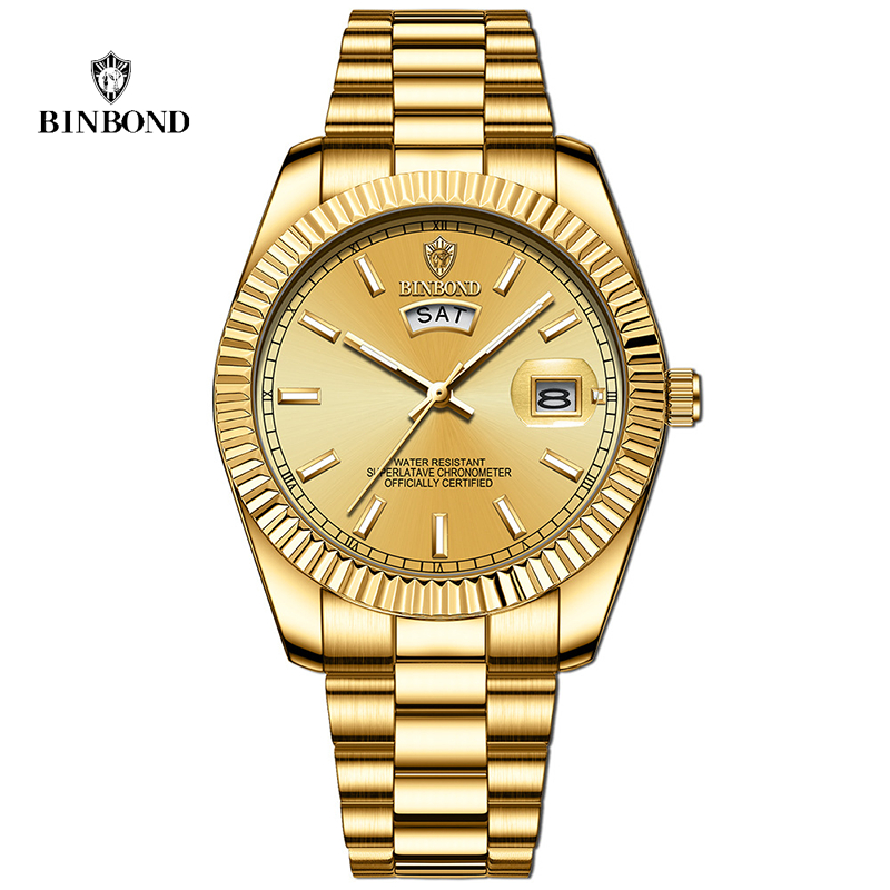 COD   BINBOND Jam Tangan Quartz Pria 100% Asli Harga Kualitas Sangat Baik