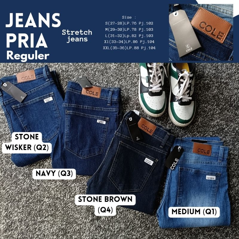 Jeans Cole pria reguler Celana jeans standar