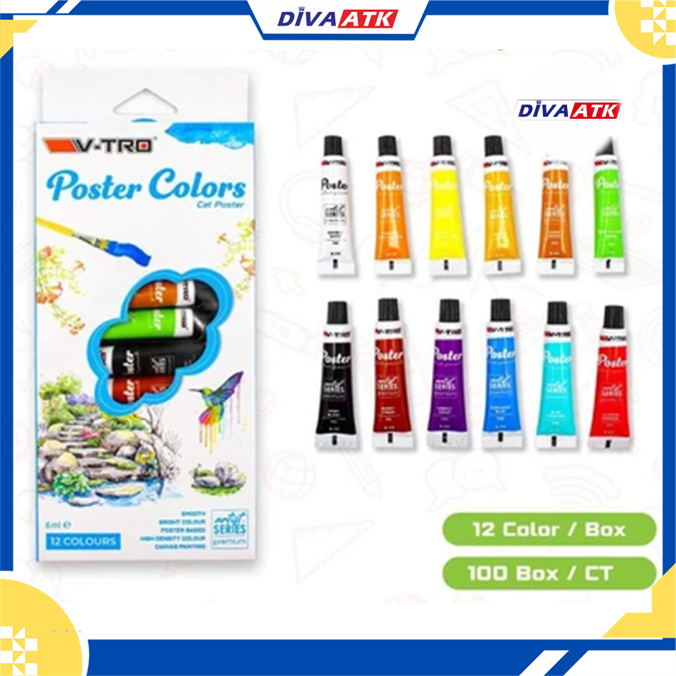 

CAT POSTER COLORS V-TRO 12 WARNA
