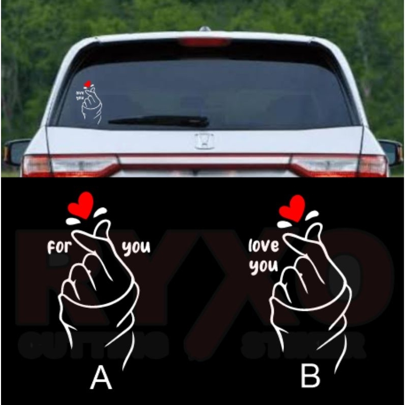 stiker cutting mobil/ stiker kaca mobil/ stiker love you/ stiker aishiteru/ stiker anyongaseo/ stike