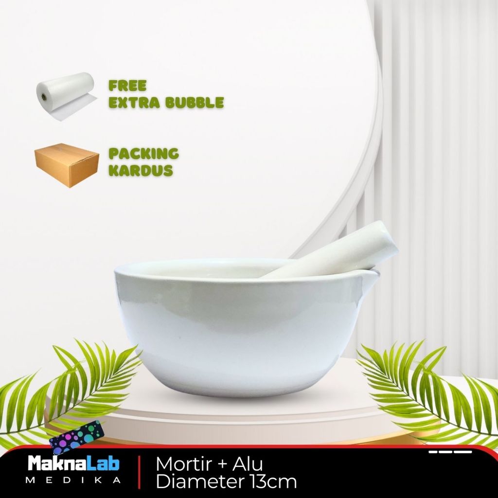 Mortar + Stamper 13 cm | Pestle Lumpang Alat Penumbuk Obat | Mortir 13cm