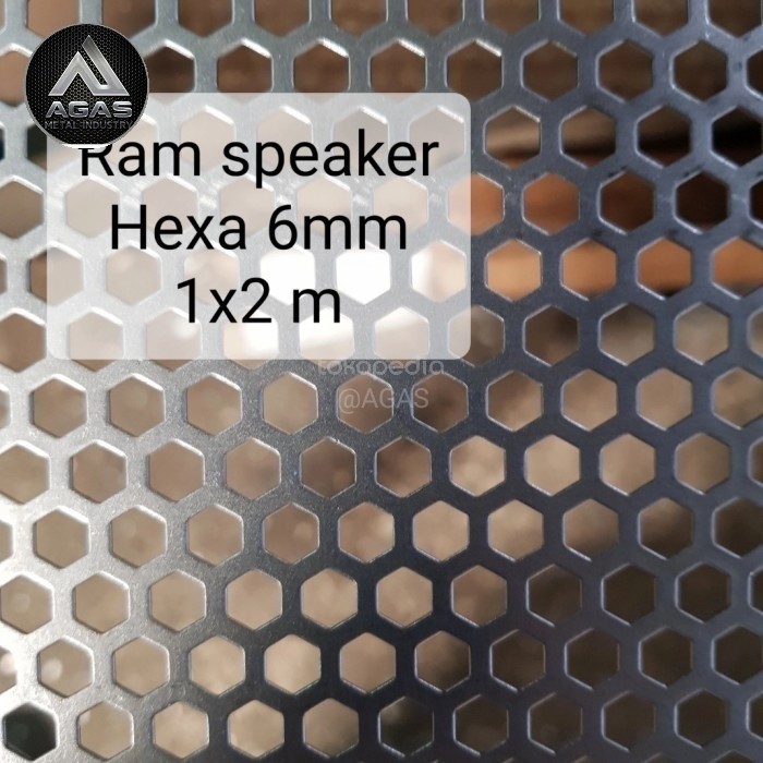 RAM GRILL SPEAKER BESI  HEXAGONAL 6MM