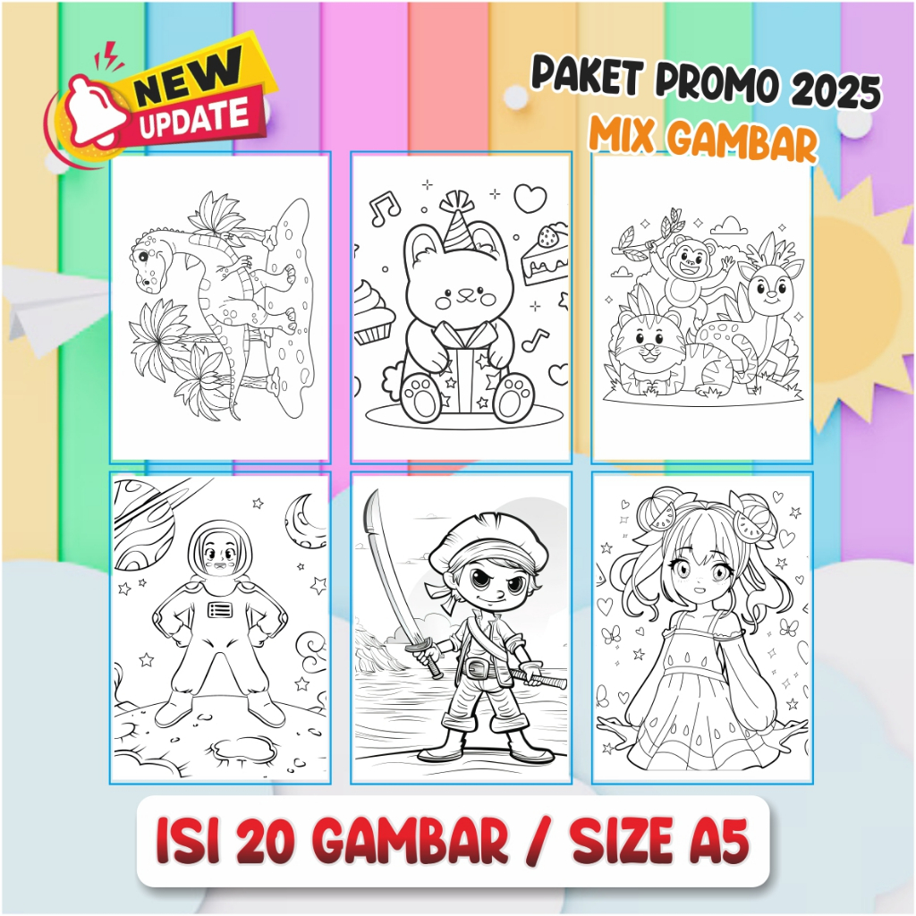 

PAKET Mewarnai 20 Gambar Ukuran A5 UPDATE & PROMO 2025 !!!