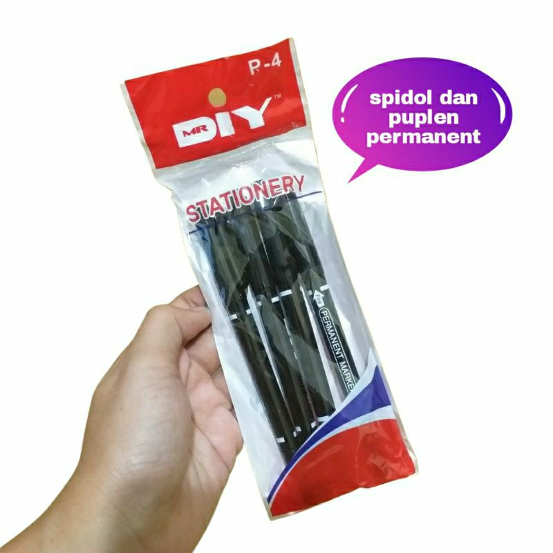 

set permanent maker puplen dan spidol isi 4pcs