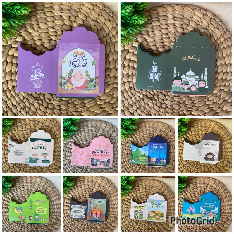 

isi 100 pcs siap pakai [Medium Muslim kartun] Amplop lebaran 2025 motif Aestetic