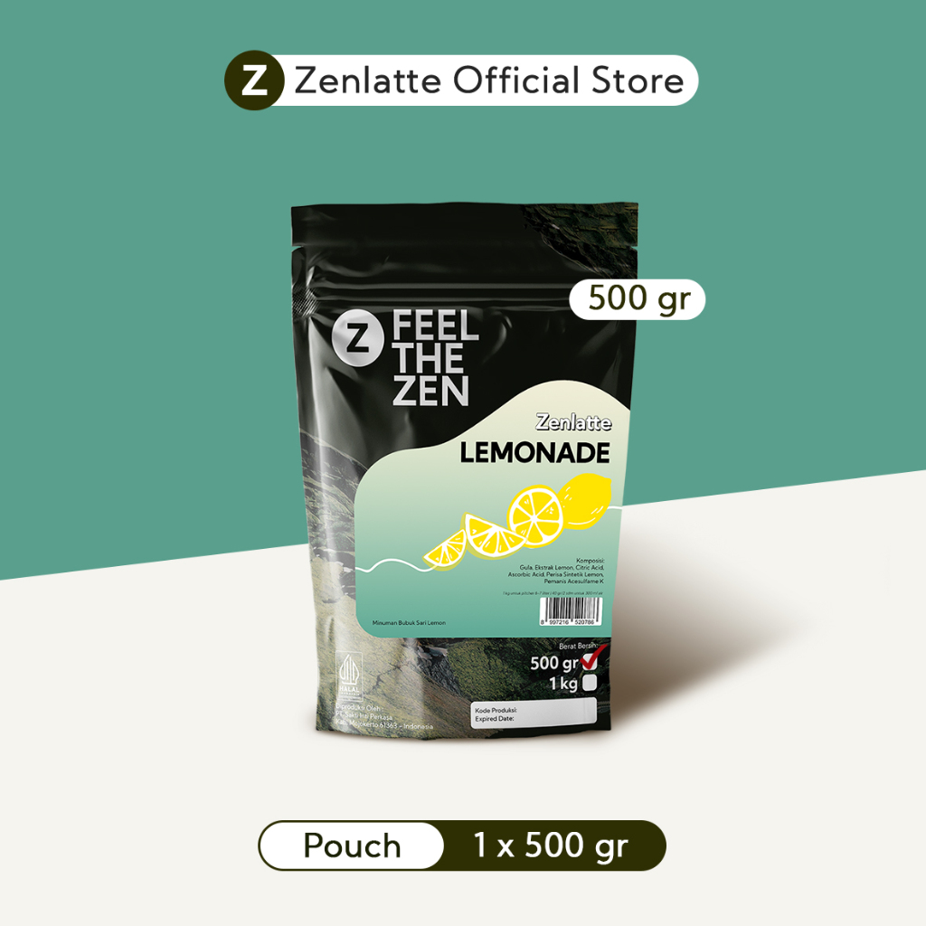 

Zenlatte Lemonade - Bag 500gr & 1kg | Lemonade Powder | Bubuk Lemonade