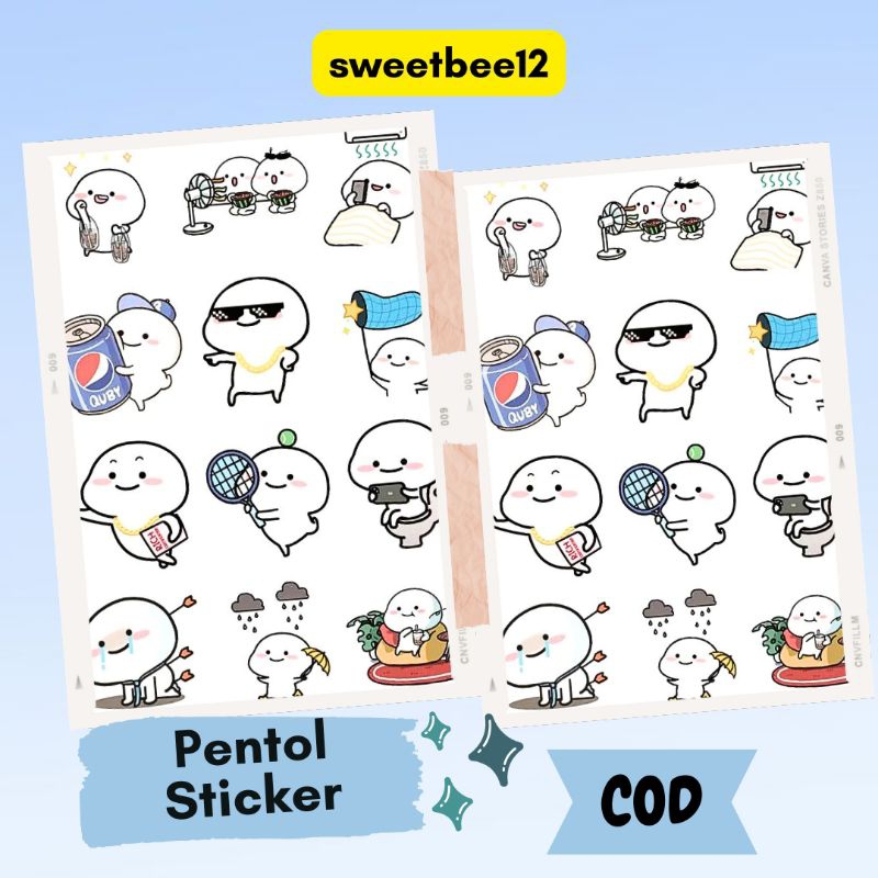 

PENTOL SERIES Sticker Kartun Lucu Cute A6