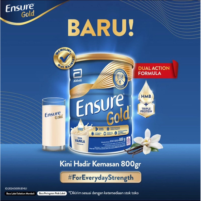 

SUSU ENSURE GOLD 800GR RASA VANILLA